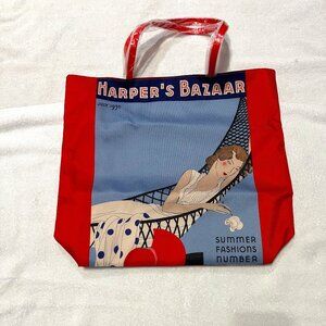 Estee Lauder Harper's Bazaar Summer Fashion Numbers‎ Orange & Blue Tote Bag